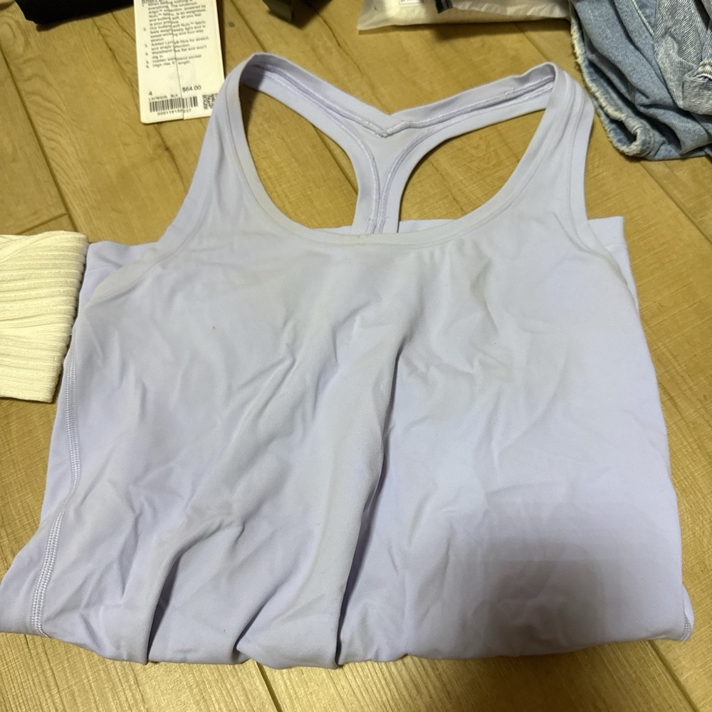 lululemon cool racer back nulu tank top color:pastel blue